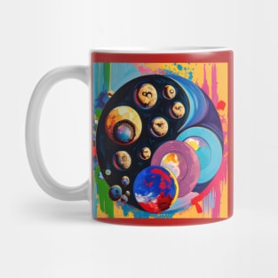 Moon phases with mushrooms abstract oil painting style Mug